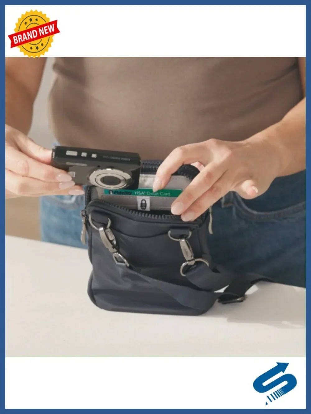 Water-Repellent Nylon RFID Crossbody Bag with Adjustable Strap